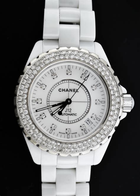 chanel j12 diamond bezel watch|Chanel j12 with diamonds.